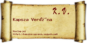 Kapsza Veréna névjegykártya
